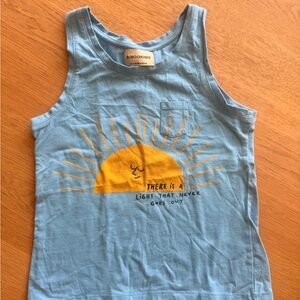 Bobo Choses Blue Tank with Yellow Sun Graphic